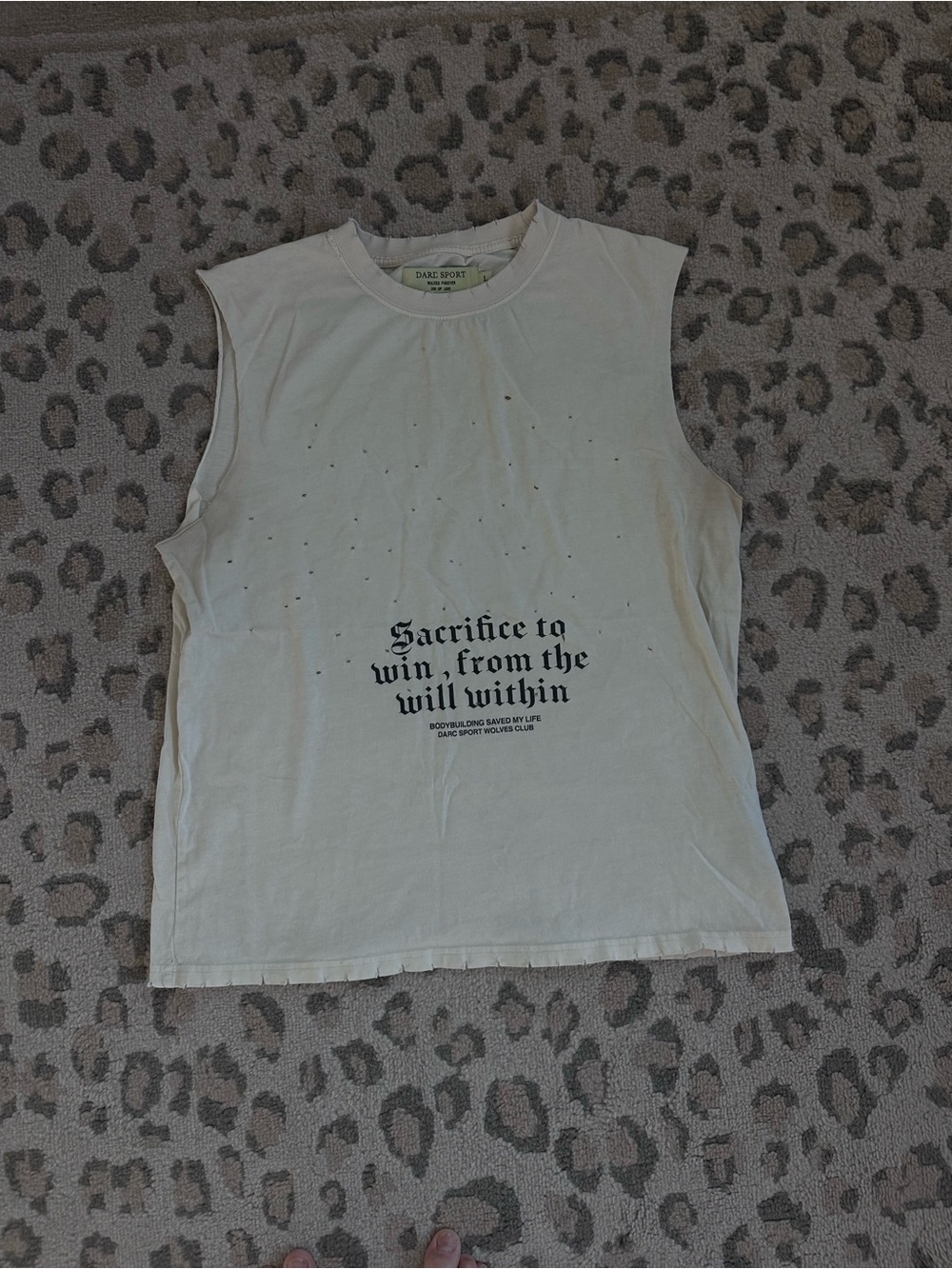 Darc Sport Cream Sleeveless Graphic Tank